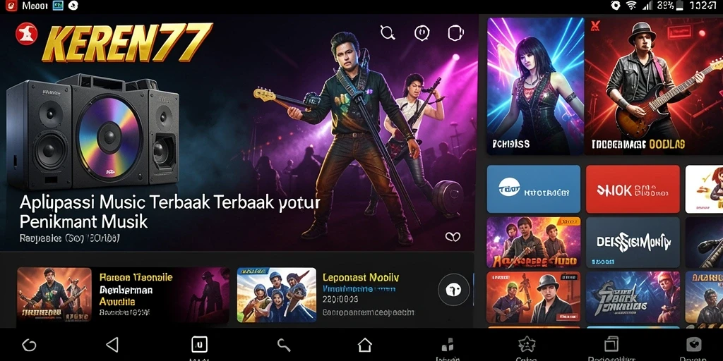 Screenshot KEREN77 menunjukkan pengguna yang menikmati permainan musik dengan antarmuka yang menarik.