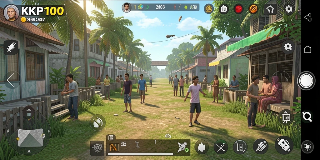 Screenshot utama KPK100 menampilkan gameplay yang menarik dalam simulasi kehidupan.