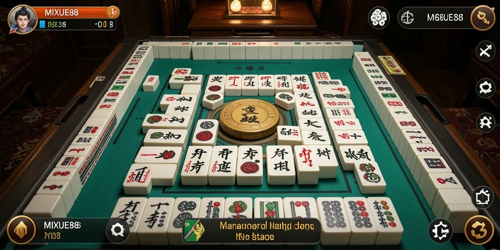 Tampilan gameplay seru di MIXUE88 dengan banyak tantangan Mahjong.