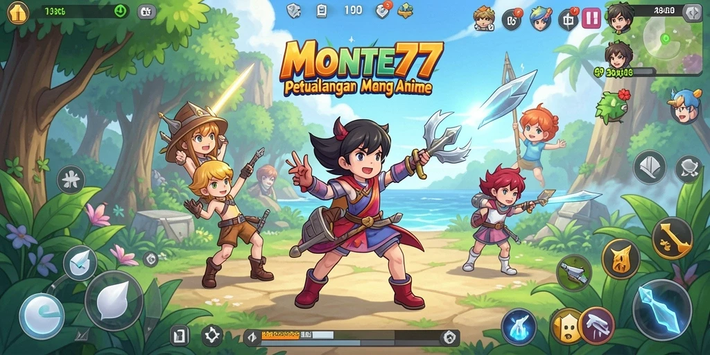 Tampilan gameplay seru di MONTE77 dengan aksi anime yang mengagumkan.