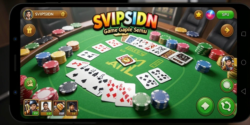 Screenshot gameplay SVIPSIDN menampilkan suasana bermain Gaple yang menyenangkan.